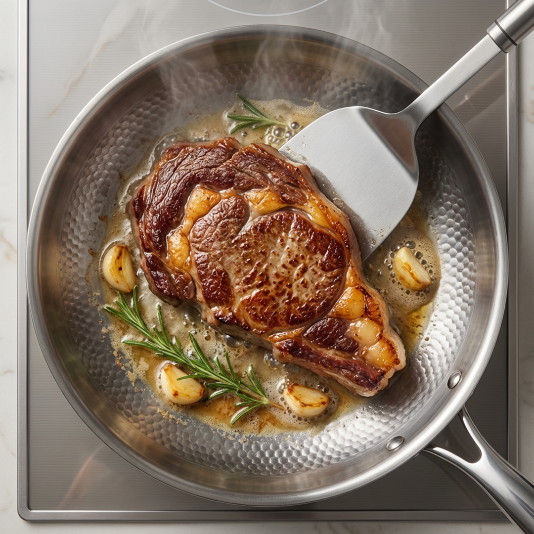 Titanium Hammered Pan + Utensil