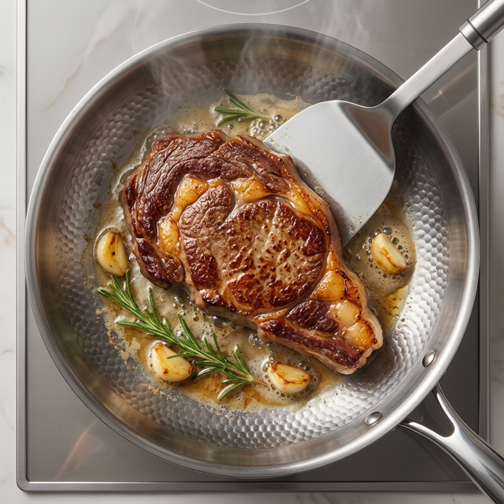 Titanium Hammered Pan + Utensil