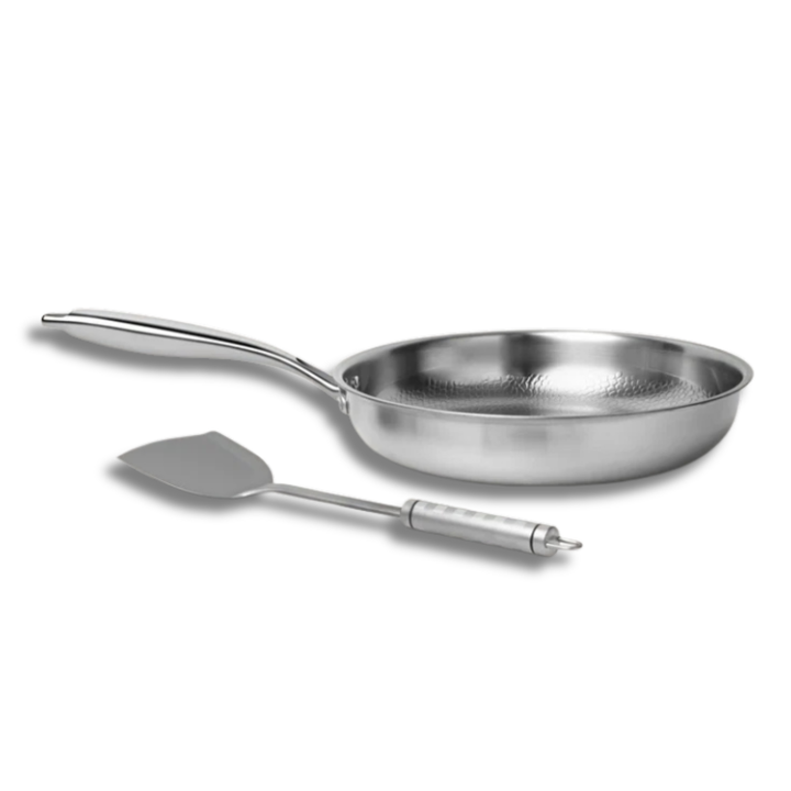 Titanium Hammered Pan + Utensil